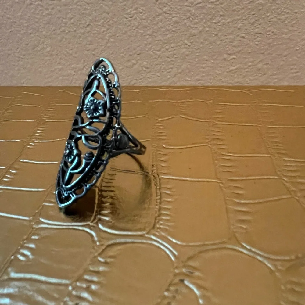 Silver Filigree Statement Ring - Picture 2 of 7